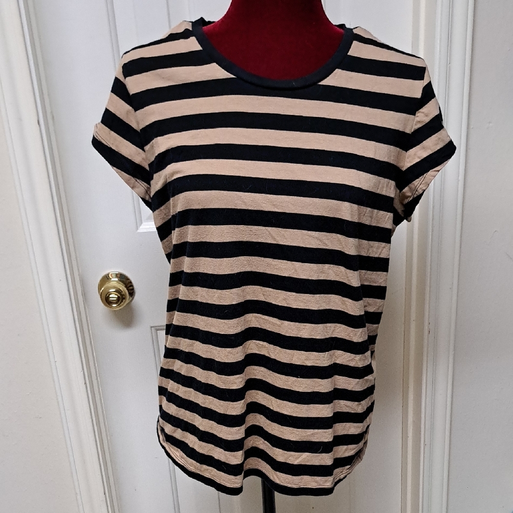 Classic Striped Black and Tan Tee